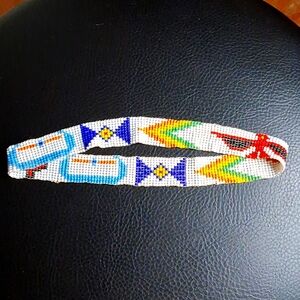 🙋‍♀️🧡Halloween Genuine Native American Multi Color Beaded Head Band Size:OS